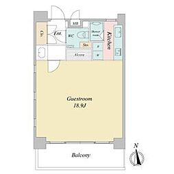 S-FORT神宮南 1Kの間取図画像