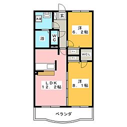サニープレイス大同町 2LDKの間取図画像