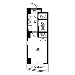 ハイツサンルート 1Kの間取図画像