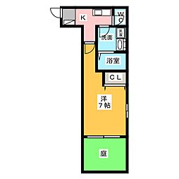 CASA松原 1Kの間取図画像