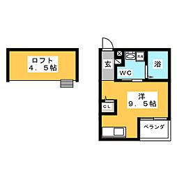 MYU5 ワンルームの間取図画像