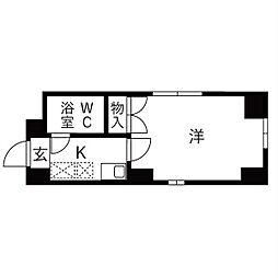 ハイツサンルート 1Kの間取図画像