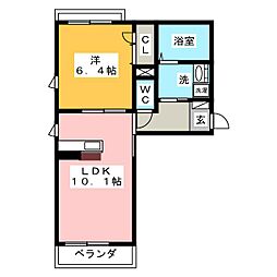 エスパシオ 1LDKの間取図画像