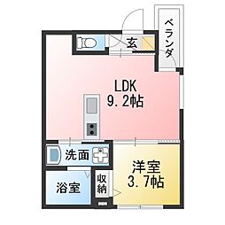 D-LIFE 明治 1LDKの間取図画像