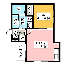 シティ一番 1LDKの間取図画像