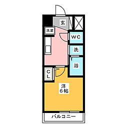 エステムコート名古屋新栄アクシス 10階1Kの間取り