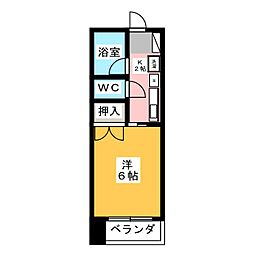 鶴舞公園三恵ハイツ 1Kの間取図画像