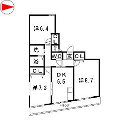 間取図画像 3DK