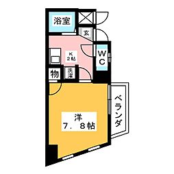 ララハート 2階1LDKの間取り