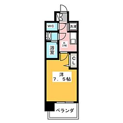 プレサンス大須観音 13階1Kの間取り