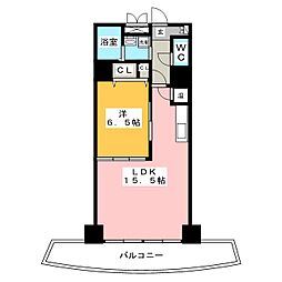 Medio18 7階1LDKの間取り