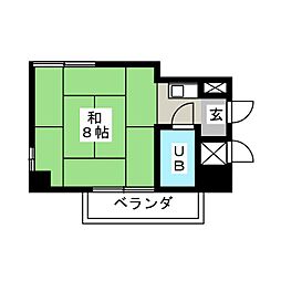 パリーマンション ワンルームの間取図画像
