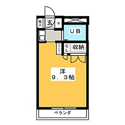 コスモパレス2001 ワンルームの間取図画像