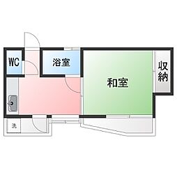 ふじハイツ 1Kの間取図画像