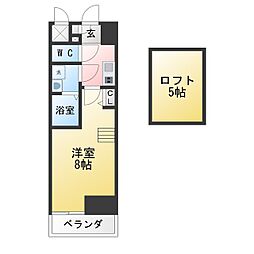 エステムコート名古屋・栄デュアルレジェンド 1Kの間取図画像