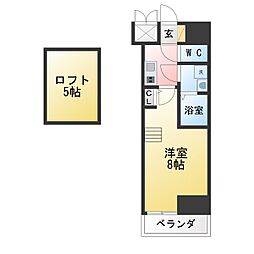エステムコート名古屋・栄デュアルレジェンド 1Kの間取図画像