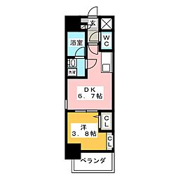 ポルタニグラ大須 1DKの間取図画像