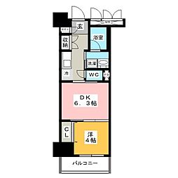 レジデンス上前津スクエア 2Kの間取図画像