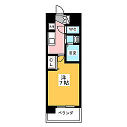 エステムコート名古屋鶴舞シエル 1Kの間取図画像