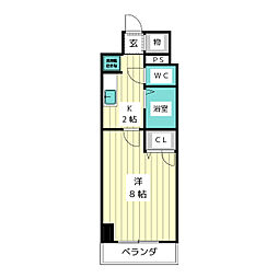 現代ハウス大須 1Kの間取図画像