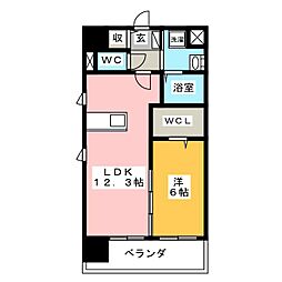 S-FORT大須観音 1LDKの間取図画像