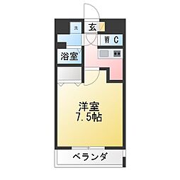 エスリード大須デュオ 1Kの間取図画像