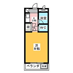 アーバングレイファースト ワンルームの間取図画像