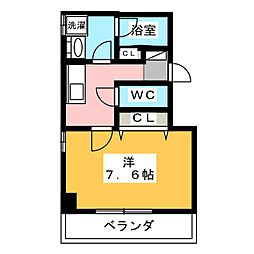 REGAROKANAYAMASta. 1Kの間取図画像