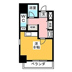 ル・ブルー鶴舞 1Kの間取図画像