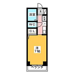 アルカディア谷口 ワンルームの間取図画像