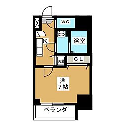エスプレイス鶴舞ガーデンテラス 1Kの間取図画像