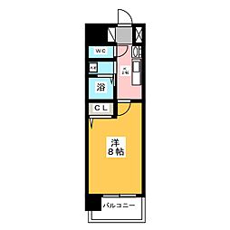ArtizA上前津 1Kの間取図画像