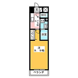 リシュドール鶴舞公園 1Kの間取図画像