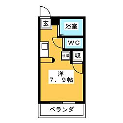 パストラルスイコー ワンルームの間取図画像