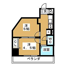タウンエステート新栄 2Kの間取図画像