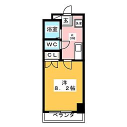 ラフォーレ鶴舞 1Kの間取図画像