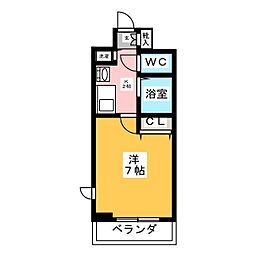 プレサンス新栄デコール 1Kの間取図画像