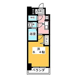 アステリ鶴舞テーセラ 1Kの間取図画像