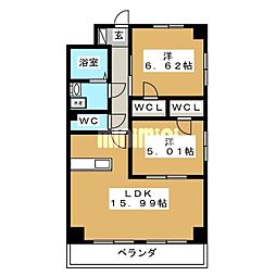 S-FORT鶴舞reale 2LDKの間取図画像