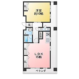 リエス千代田 1LDKの間取図画像