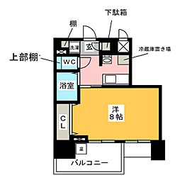 パルティール上前津 1Kの間取図画像