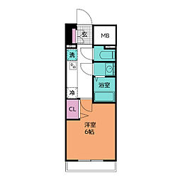 ディアレイシャス矢場町 1Kの間取図画像