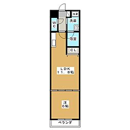 BPRレジデンス金山 1LDKの間取図画像
