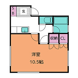 伊藤ビル 1Kの間取図画像