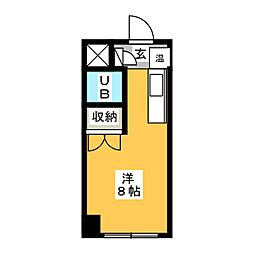 サンシャワーハウス ワンルームの間取図画像
