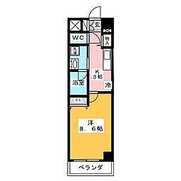 NEWCITYAPARTMENTS円上町 1Kの間取図画像