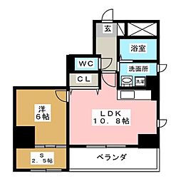 ディアコート千早 1LDKの間取図画像