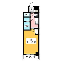 エスリード上前津テルツェ 1Kの間取図画像