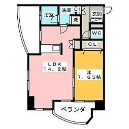 プロシード金山2 1LDKの間取図画像