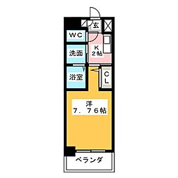 ArtizA東別院 1Kの間取図画像